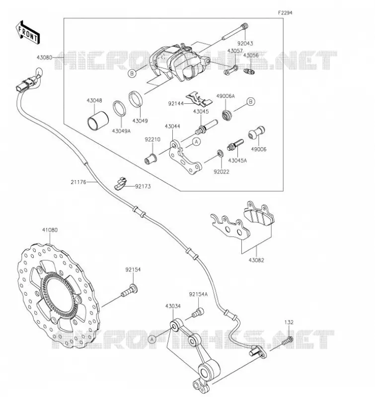 FREIN ARRIERE Kawasaki MOTOS 400 2020 NINJA 400  EX400HLFA