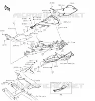 COUVERCLES LATERAUX   CHAINE pour Kawasaki NINJA 400 2020