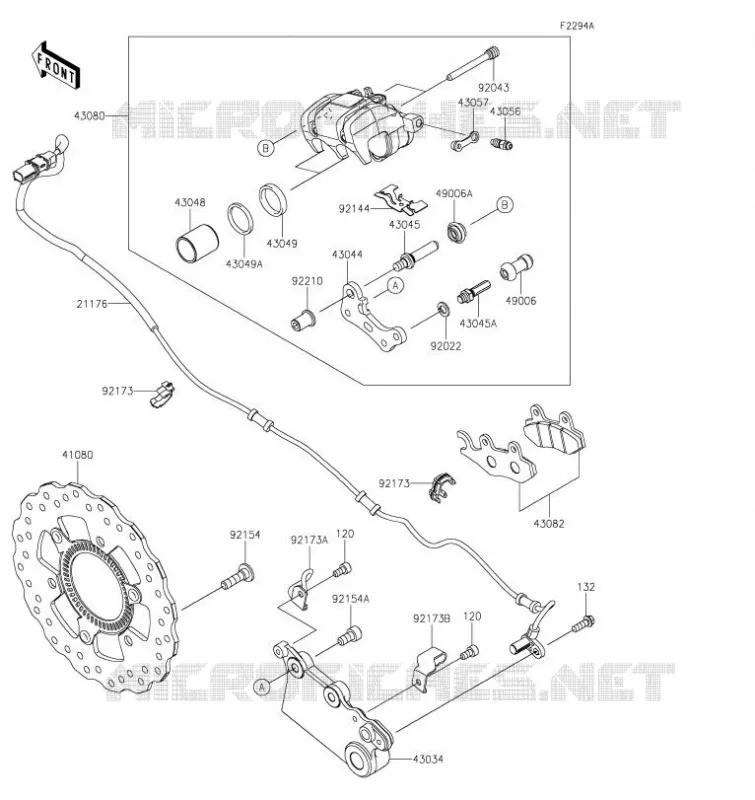 FREIN ARRIERE(HPFNN-HPFBL) Kawasaki MOTOS 400 2023 NINJA 400  EX400HPFAL