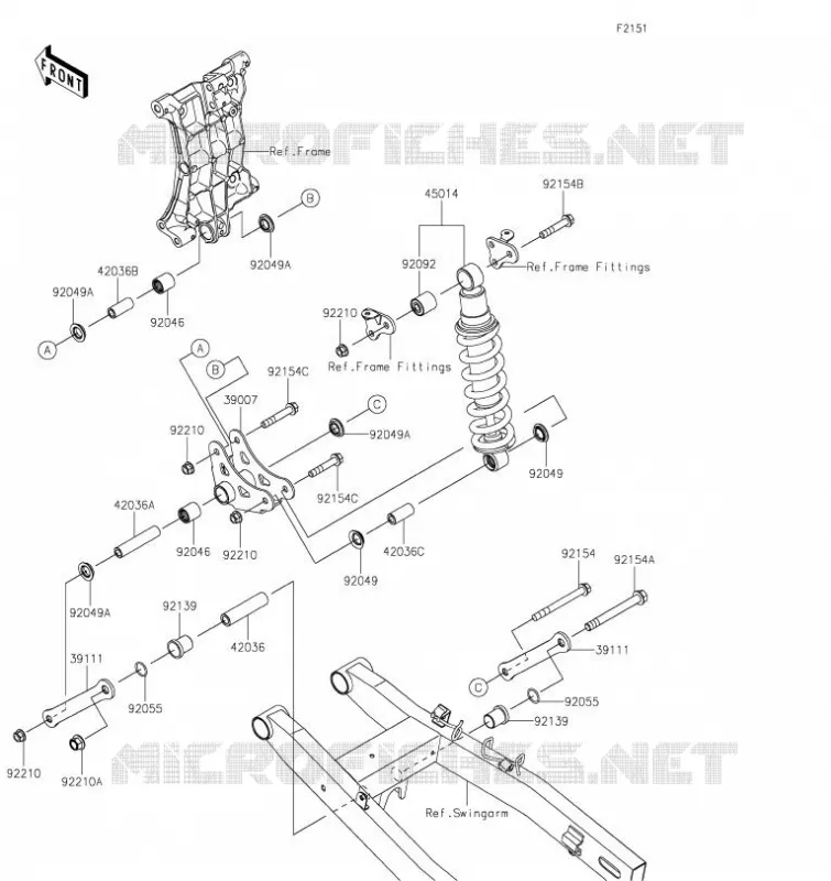 SUSPENSION/AMORTISSEUR Kawasaki MOTOS 400 2023 NINJA 400  EX400HPFAL