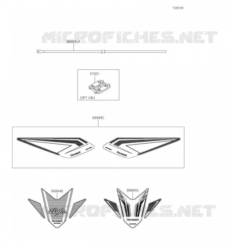 ACCESSOIRE(DECALS) Kawasaki MOTOS 400 2023 NINJA 400  EX400LPFAN