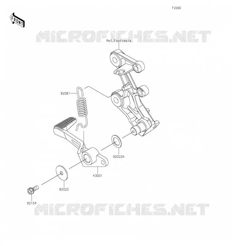 PEDALE DE FREIN Kawasaki MOTOS 400 2023 NINJA 400  EX400LPFAN