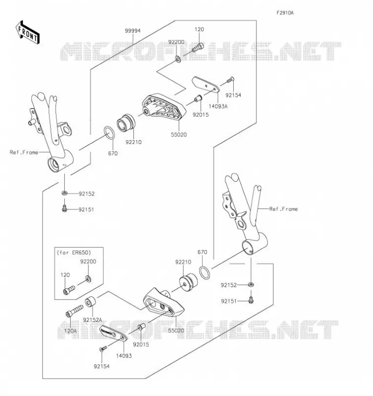 ACCESSOIRE(PROTEGE CARTER) Kawasaki MOTOS 650 2023 NINJA 650  EX650PPFNN