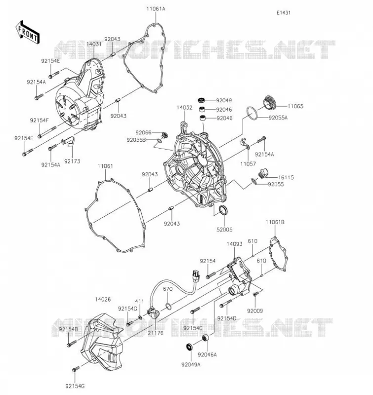 COUVERCLES MOTEUR Kawasaki MOTOS 650 2023 NINJA 650  EX650PPFNN