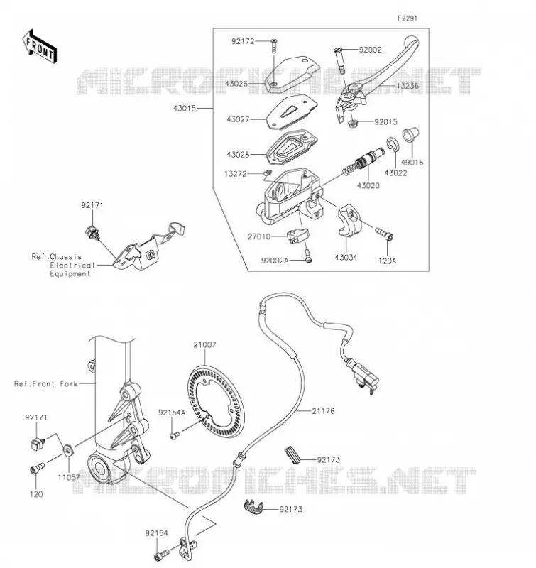 MAITRE CYLINDRE AV Kawasaki MOTOS 650 2023 NINJA 650  EX650PPSAL