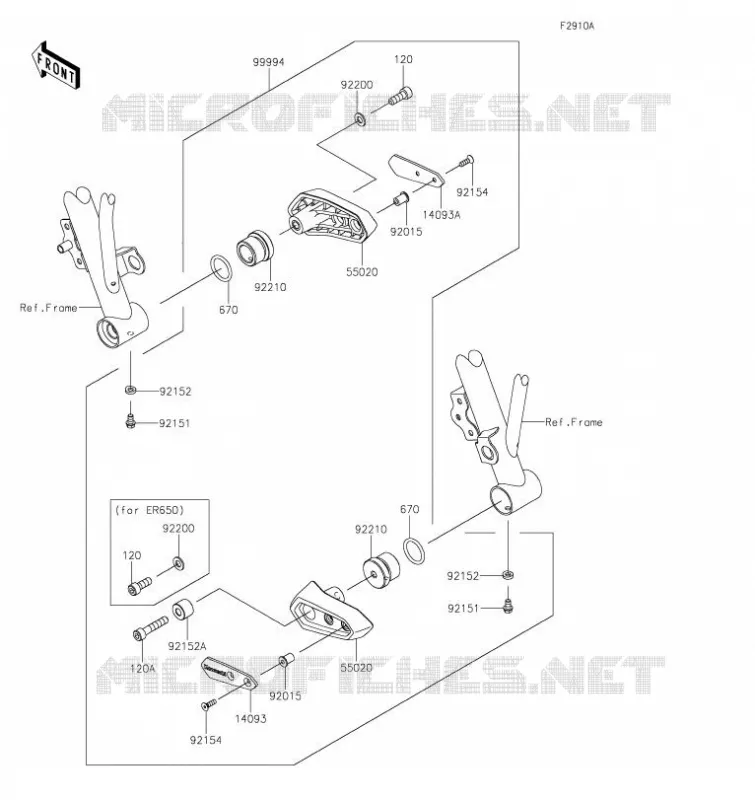 ACCESSOIRE(PROTEGE CARTER) Kawasaki MOTOS 650 2023 NINJA 650  EX650PPSAN