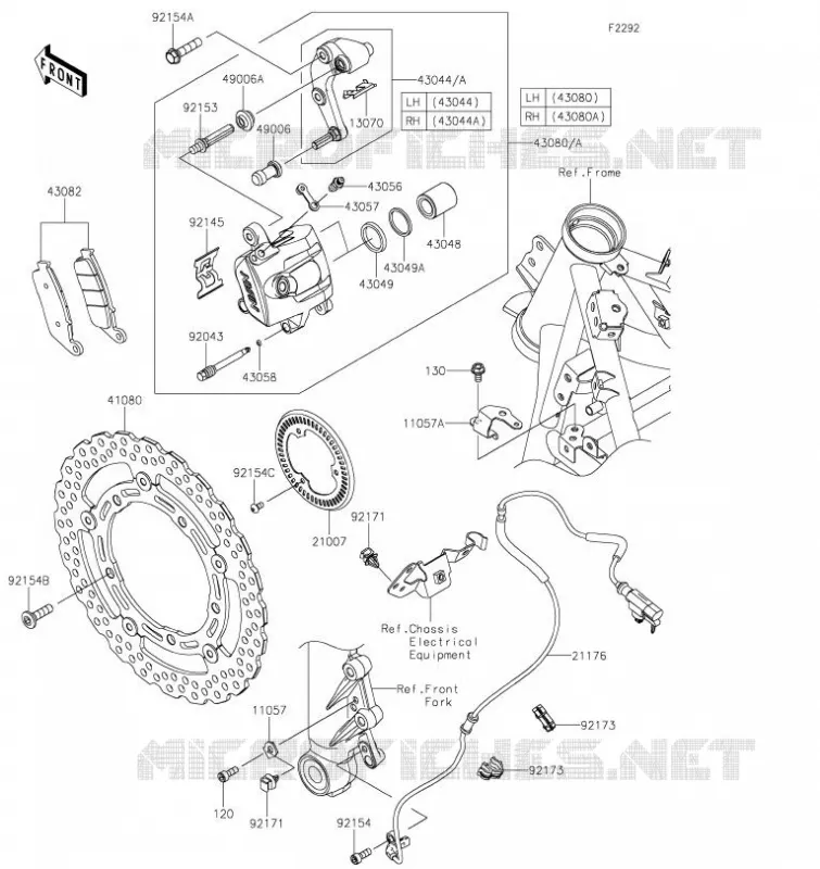 FREIN AVANT Kawasaki MOTOS 650 2023 NINJA 650  EX650RPFAL