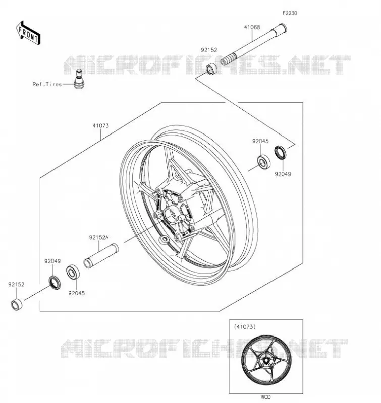 ROUE AVANT Kawasaki MOTOS 650 2023 NINJA 650  EX650RPFAL