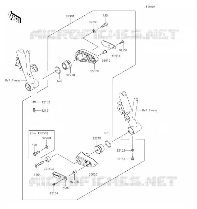 ACCESSOIRE(PROTEGE CARTER) Kawasaki MOTOS 650 2023 NINJA 650  EX650SPFAN