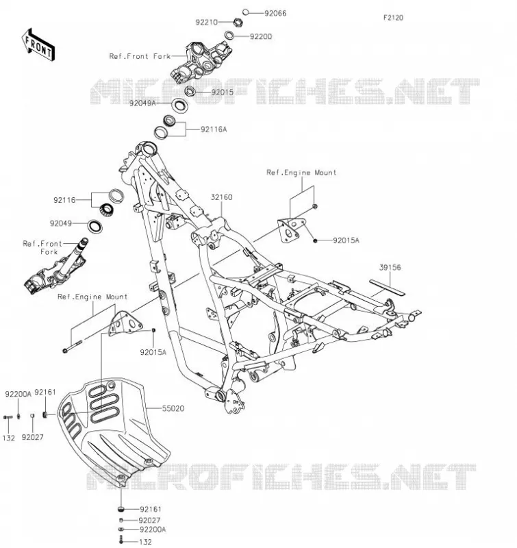 CADRE Kawasaki MOTOS 650 2023 KLR650  KL650GPFNL