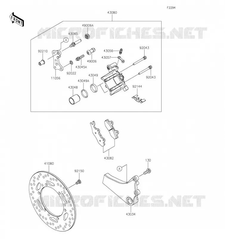 FREIN ARRIERE Kawasaki MOTOS 650 2023 KLR650  KL650GPFNL