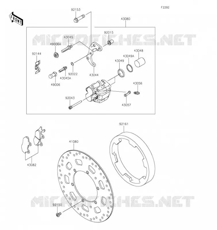 FREIN AVANT Kawasaki MOTOS 650 2023 KLR650  KL650GPFNN