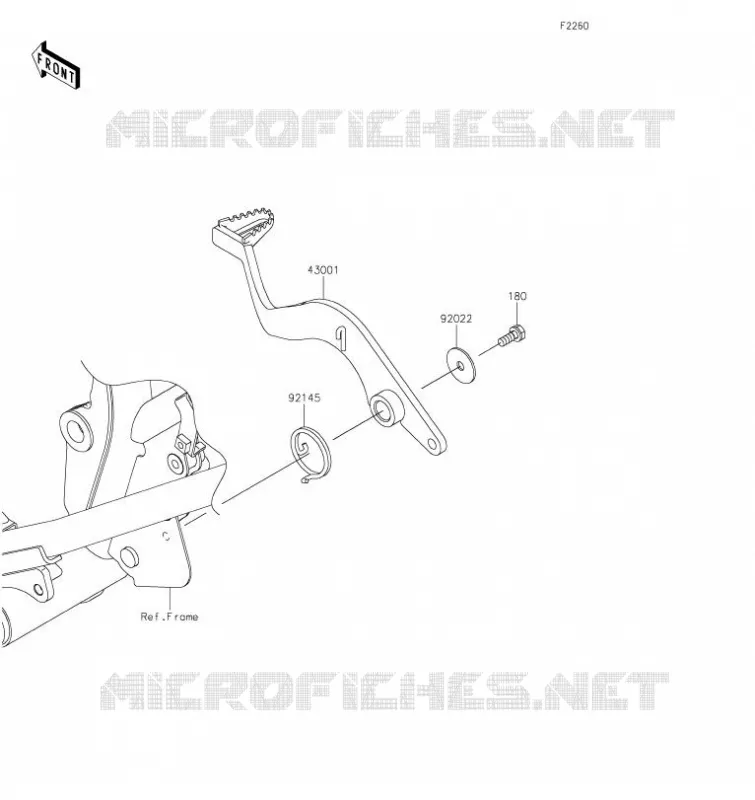 PEDALE DE FREIN Kawasaki MOTOS 650 2023 KLR650 S  KL650KPFNL