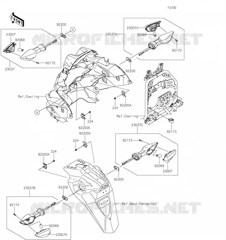 CLIGNOTANTS Kawasaki MOTOS 300 2023 VERSYS-X 300  KLE300BPFAL