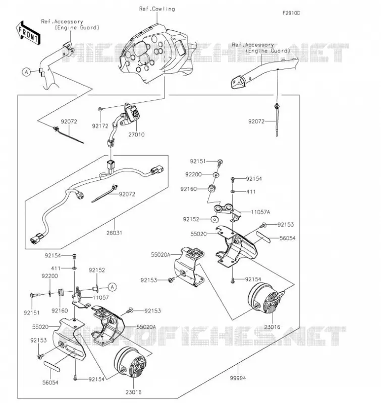 ACCESSOIRE(PHARE ADDITIONEL) Kawasaki MOTOS 300 2023 VERSYS-X 300  KLE300BPFAL