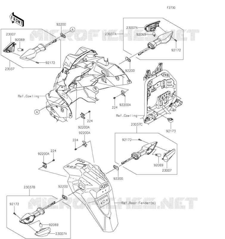 CLIGNOTANTS Kawasaki MOTOS 300 2023 VERSYS-X 300  KLE300BPFAL