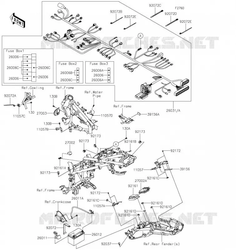 CHASSIS EQUIPMENT ELECTRIQUE Kawasaki MOTOS 300 2023 VERSYS-X 300  KLE300CPFAL
