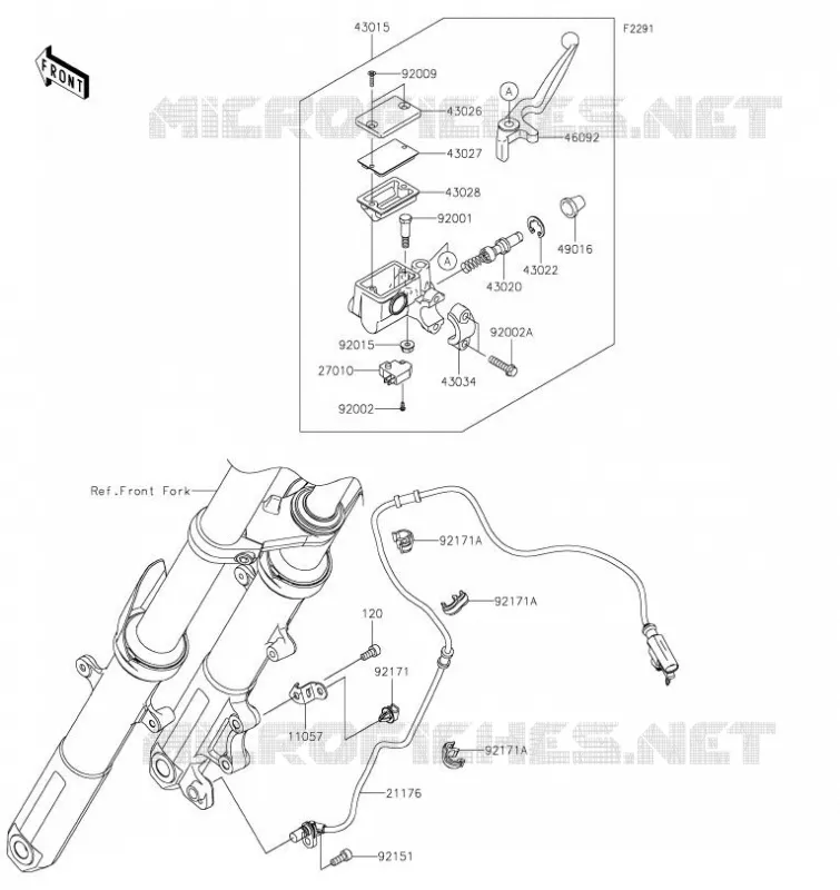 MAITRE CYLINDRE AV Kawasaki MOTOS 300 2023 VERSYS-X 300  KLE300CPFAL