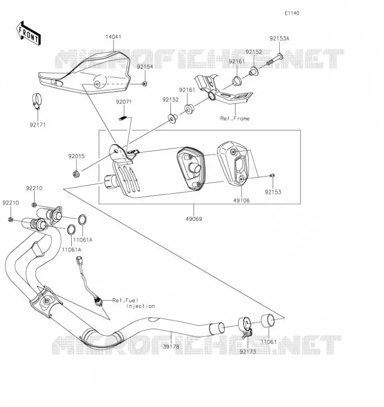 &Eacute;CHAPPEMENT Kawasaki MOTOS 300 2023 VERSYS-X 300  KLE300CPFAN