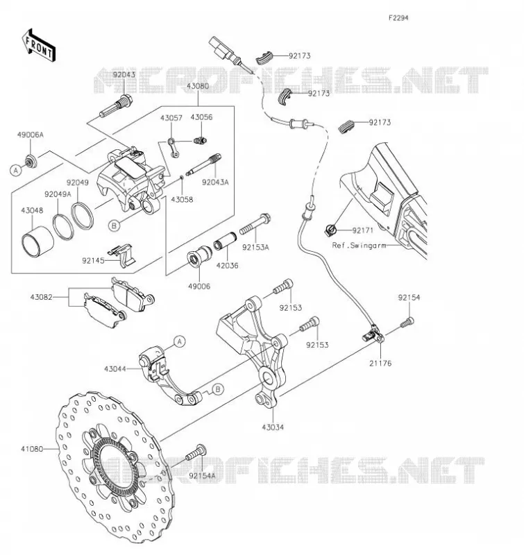 FREIN ARRIERE Kawasaki MOTOS 650 2023 VERSYS 650  KLE650HPFNL