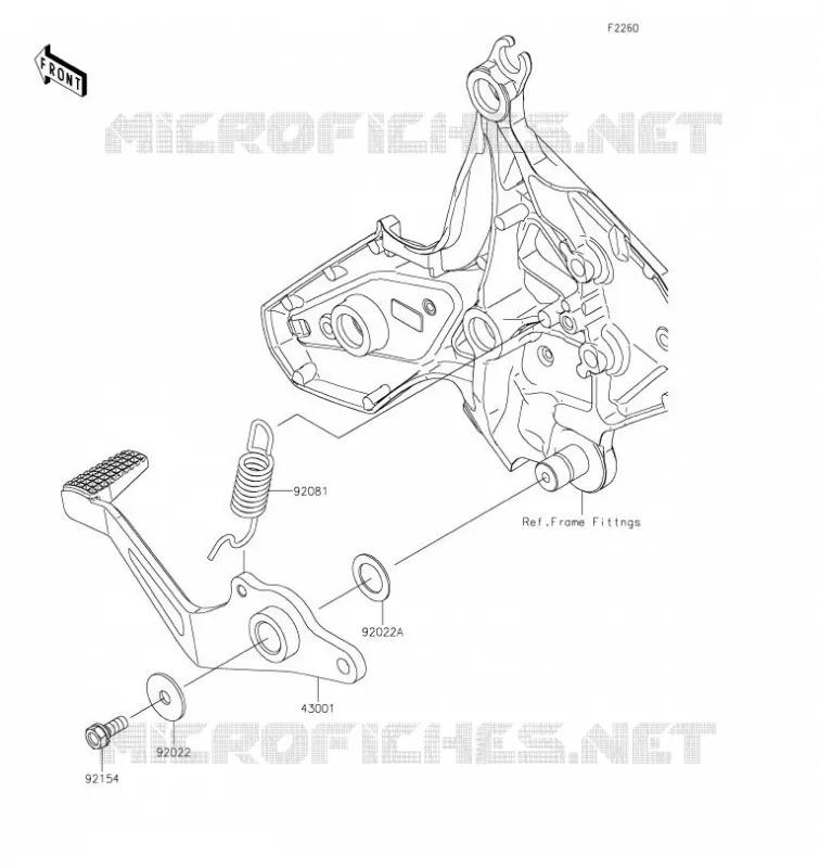 PEDALE DE FREIN Kawasaki MOTOS 650 2023 VERSYS 650  KLE650HPFNL