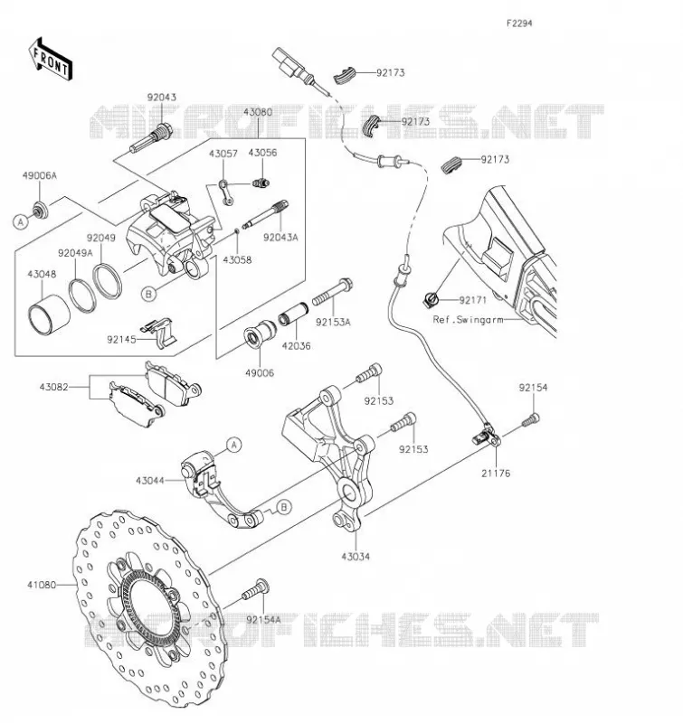 FREIN ARRIERE Kawasaki MOTOS 650 2023 VERSYS 650  KLE650JPFNN