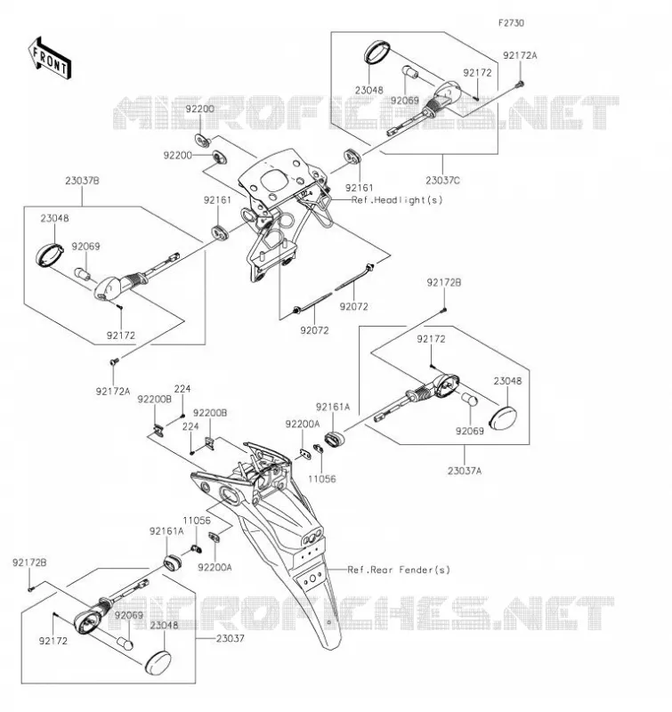 CLIGNOTANTS Kawasaki MOTOS 230 2023 KLX230  KLX230KPFNN