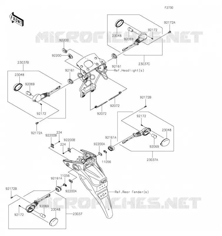 CLIGNOTANTS Kawasaki MOTOS 230 2023 KLX230 S  KLX230LPFNL