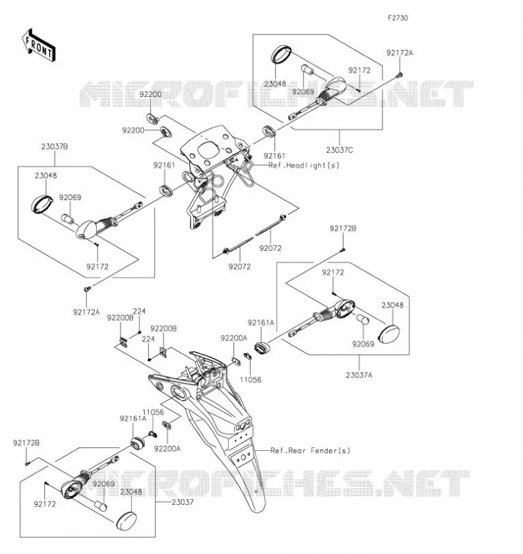 CLIGNOTANTS Kawasaki MOTOS 230 2023 KLX230 S  KLX230LPFNL
