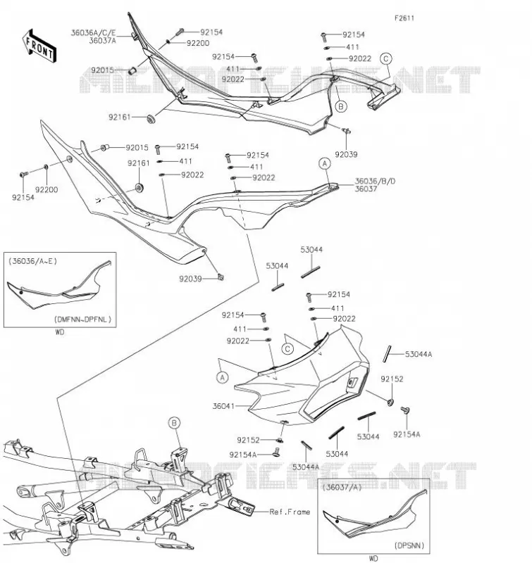 CACHE LAT&Eacute;RAL Kawasaki MOTOS 1000 2023 VERSYS 1000 SE  KLZ1000DPFNL