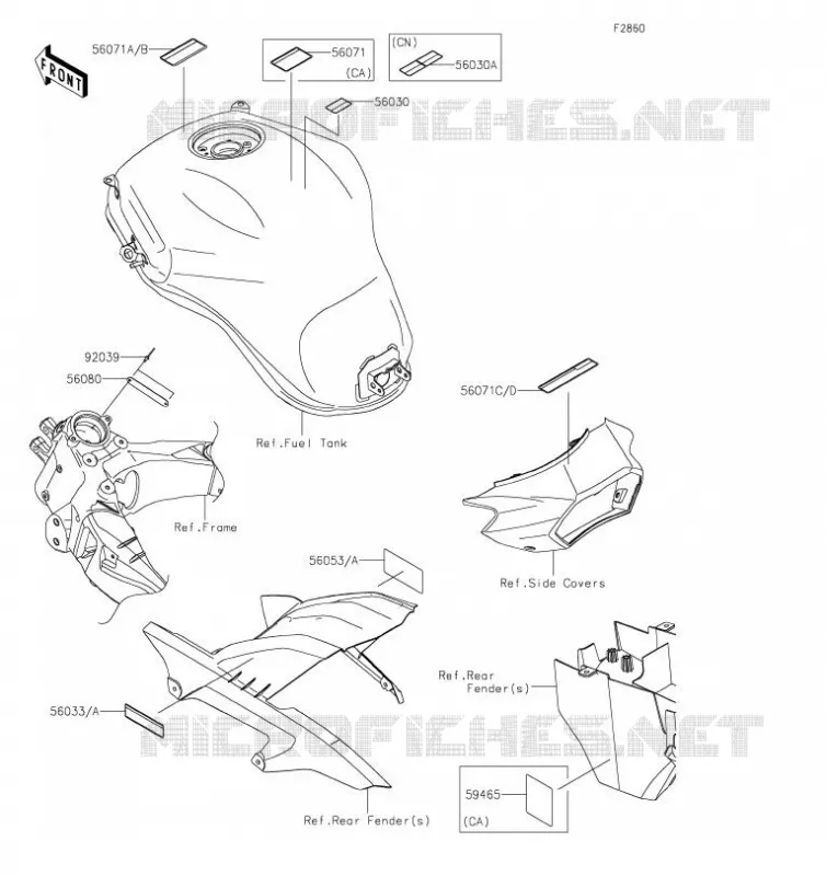 ETIQUETTES Kawasaki MOTOS 1000 2023 VERSYS 1000 SE  KLZ1000DPFNL