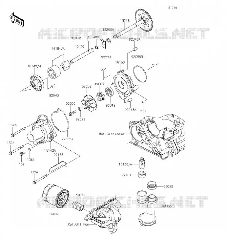 POMPE A HUILE Kawasaki MOTOS 1000 2023 VERSYS 1000 SE  KLZ1000DPFNN