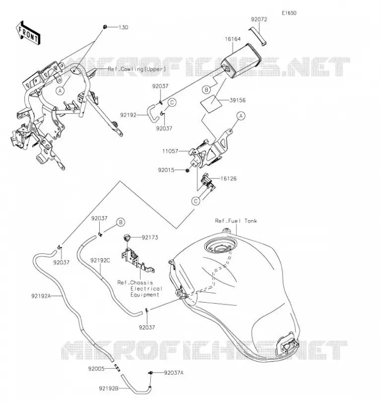 SYSTEME D'EVAPORATION CARBURANT Kawasaki MOTOS 1000 2023 VERSYS 1000 SE  KLZ1000DPFNN