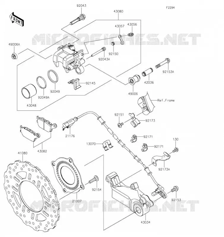 FREIN ARRIERE Kawasaki MOTOS 1000 2023 VERSYS 1000 SE  KLZ1000DPFNN