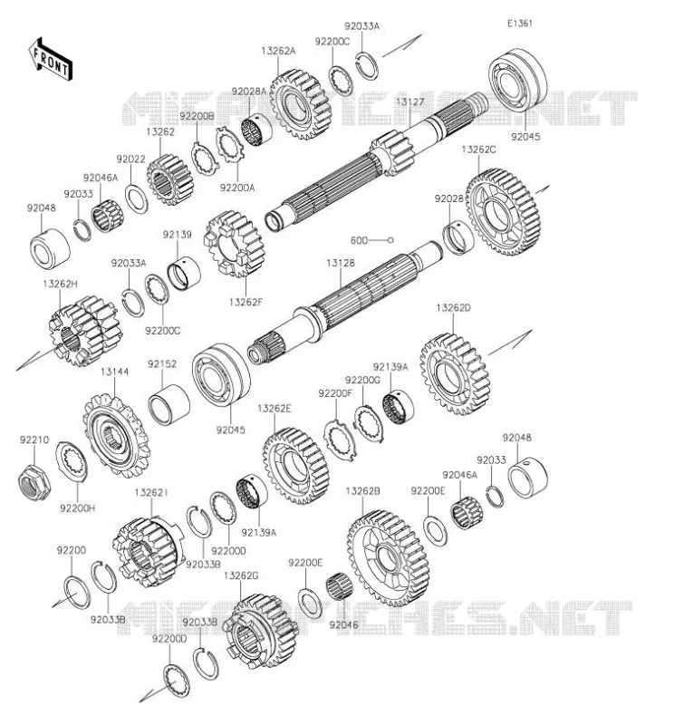 TRANSMISSION Kawasaki MOTOS 1000 2023 VERSYS 1000 SE  KLZ1000DPFNN