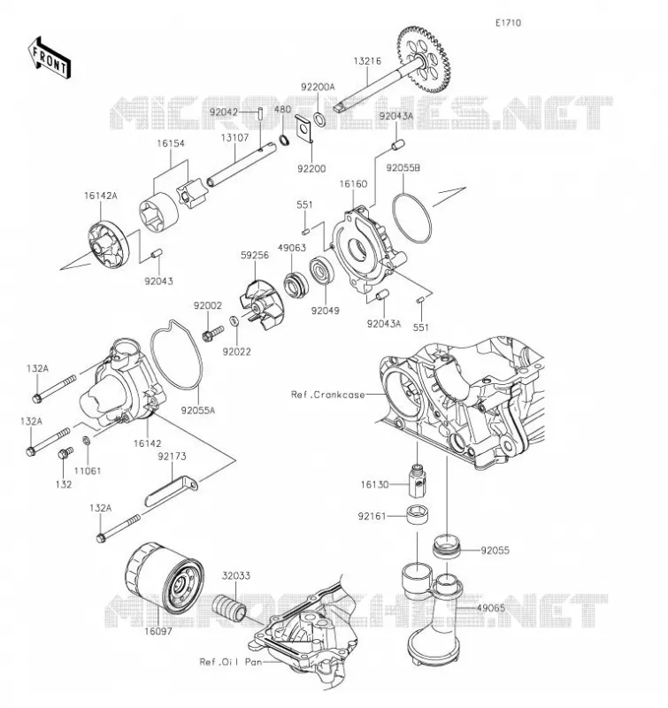 POMPE A HUILE Kawasaki MOTOS 1000 2023 VERSYS 1000 SE  KLZ1000DPSNN