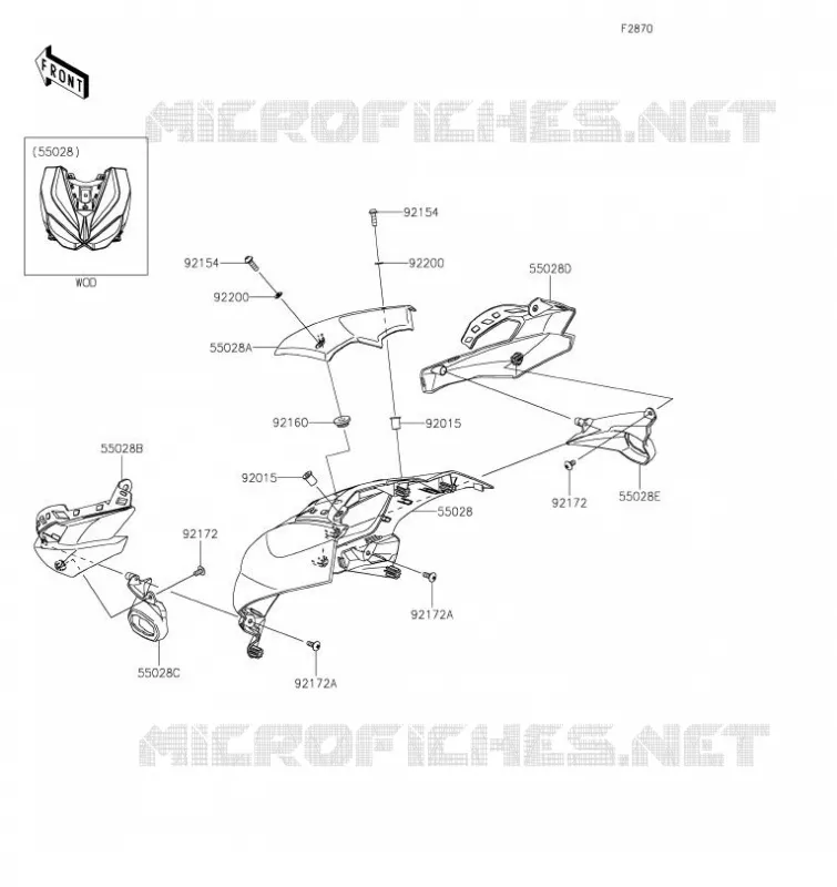 CARENAGE(SUPERIEUR) Kawasaki MOTOS 1000 2023 Z1000 R EDITION  ZR1000JPFNN
