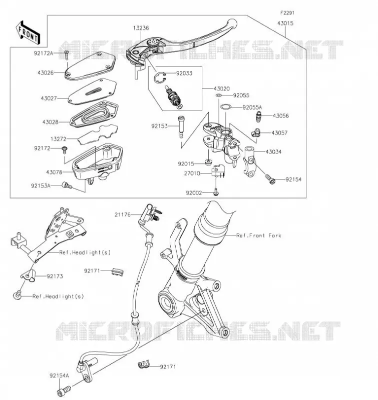 MAITRE CYLINDRE AV Kawasaki MOTOS 1000 2023 Z1000 R EDITION  ZR1000JPFNN