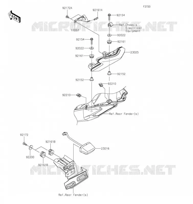 FEUX ARRI&Egrave;RE(S) Kawasaki MOTOS 1000 2023 Z H2 SE  ZR1000RPFNN
