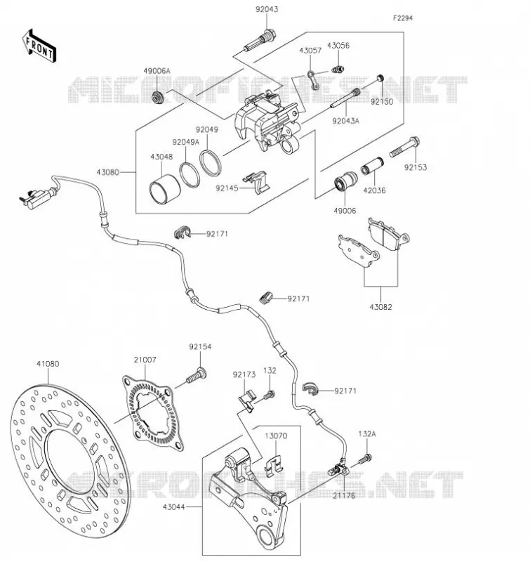 FREIN ARRIERE Kawasaki MOTOS 1000 2023 Z H2 SE  ZR1000RPFNN