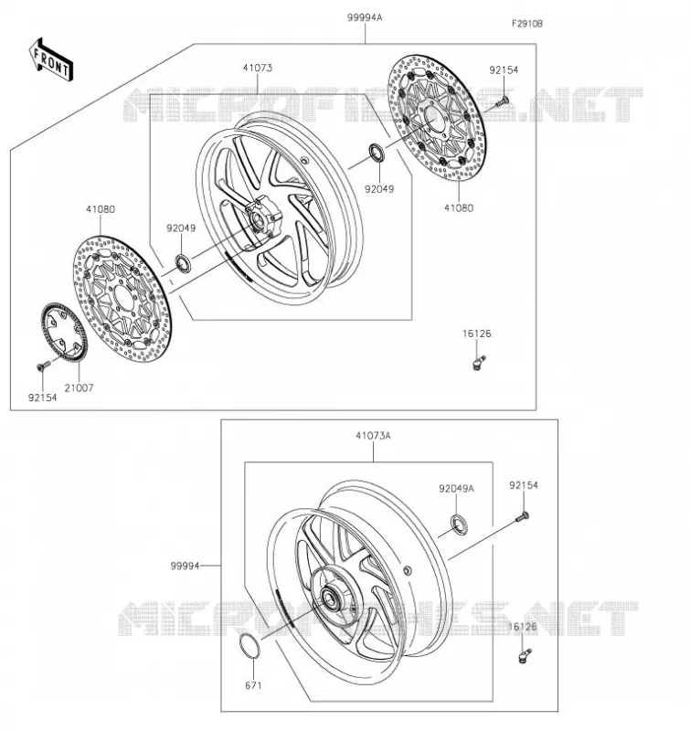 ACCESSOIRE(Marchesini Wheel) Kawasaki MOTOS 1000 2023 NINJA ZX-10R  ZX1002LPFAL
