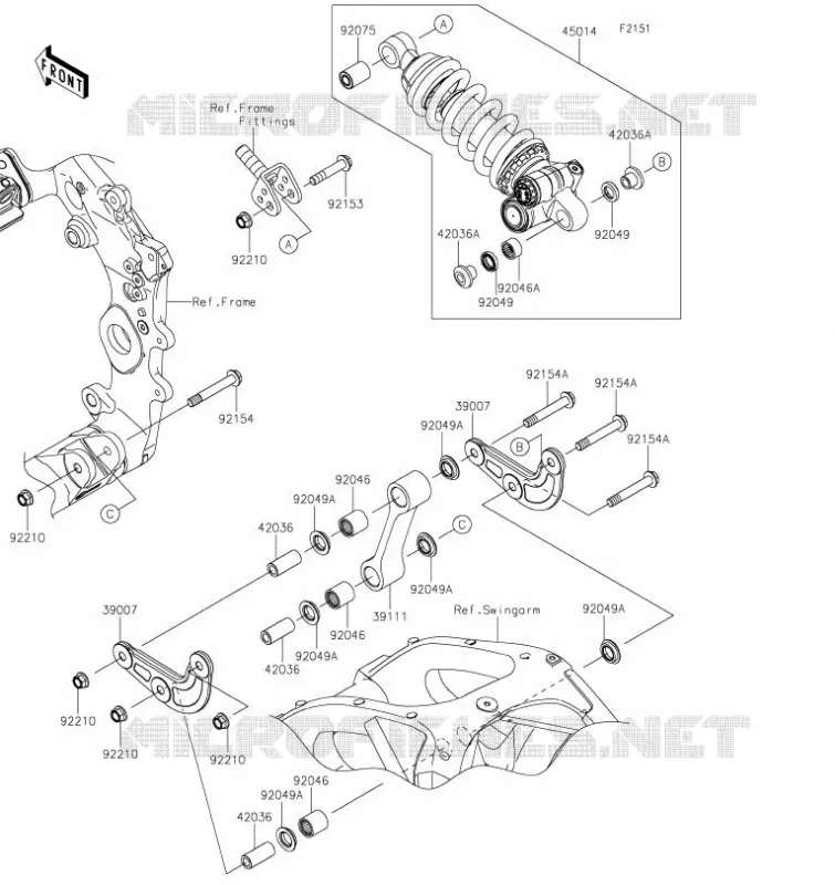 SUSPENSION/AMORTISSEUR Kawasaki MOTOS 1000 2023 NINJA ZX-10R  ZX1002LPFAL