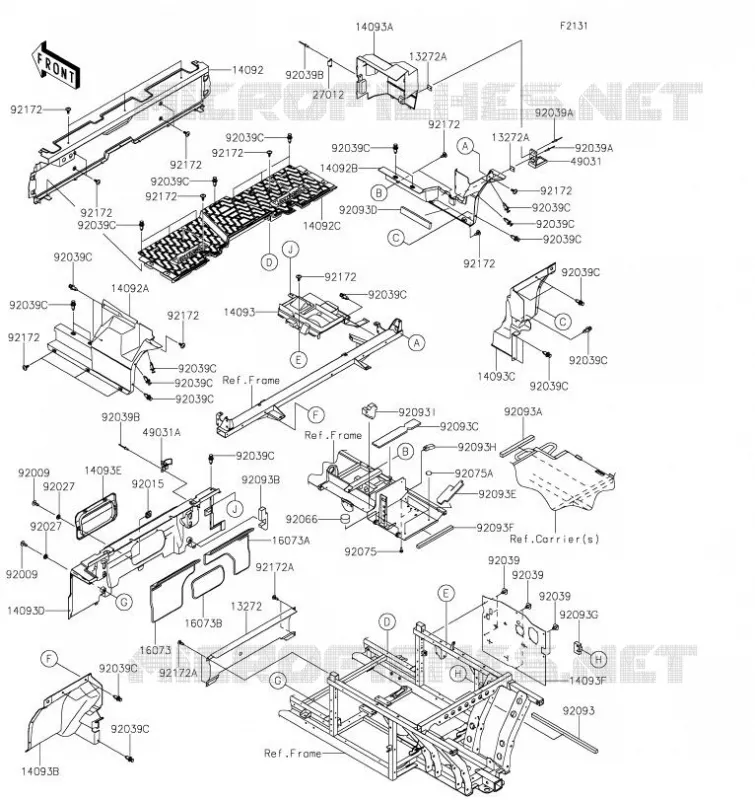 PIECE DE CADRE(ARRI&Egrave;RE) Kawasaki SSV 820 2023 MULE PRO-FXT  KAT820APFNN