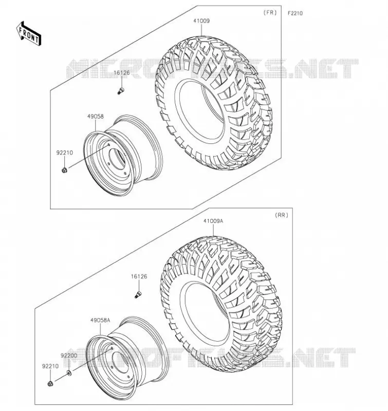 ROUES / PNEUS Kawasaki SSV 820 2023 MULE PRO-FXT  KAT820BPFNN