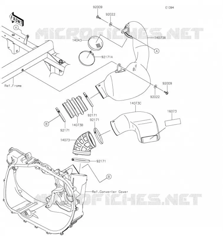 FILTRE A AIR - CONVERTISSEUR Kawasaki SSV 820 2023 MULE PRO-FXT  KAT820CPFNN