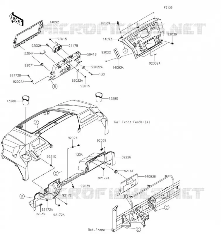 BOITE AVANT Kawasaki SSV 820 2023 MULE PRO-FXT  KAT820DPFNL