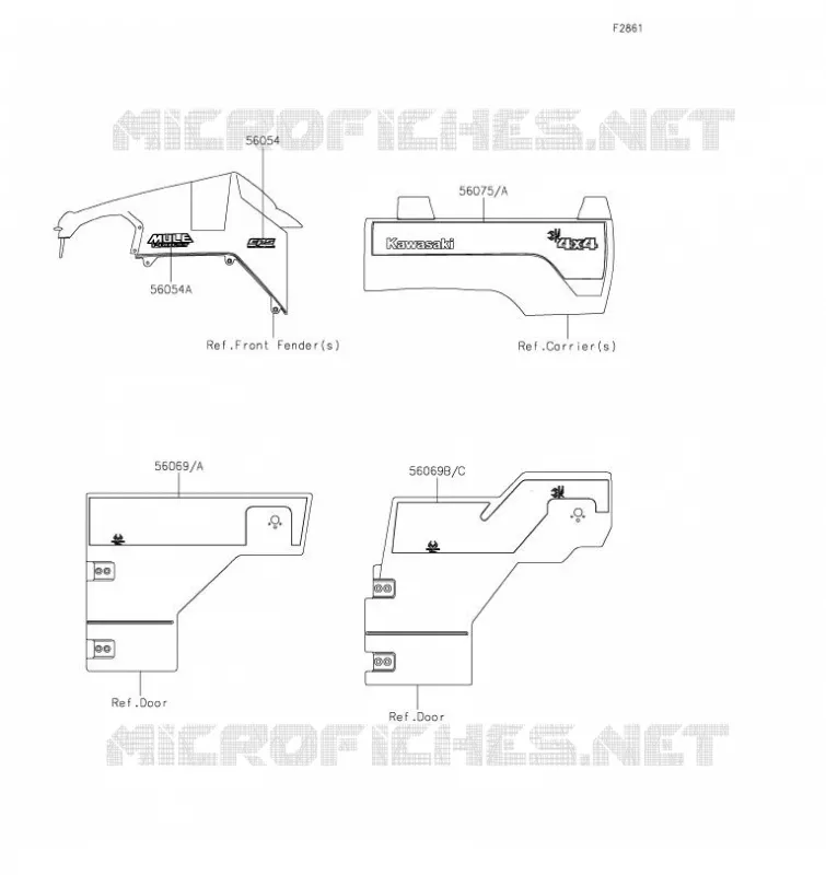 AUTOCOLLANTS Kawasaki SSV 820 2023 MULE PRO-FXT  KAT820DPFNN