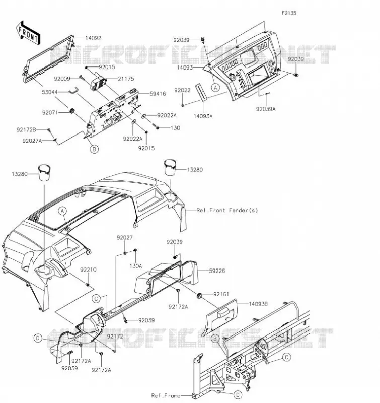 BOITE AVANT Kawasaki SSV 820 2023 MULE PRO-FXT  KAT820DPFNN