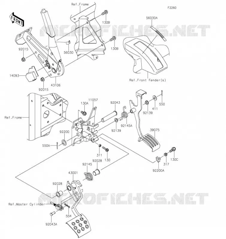 PEDALE DE FREIN / LEVIER D'ACCELERATEUR Kawasaki SSV 820 2023 MULE PRO-FXT  KAT820DPFNN