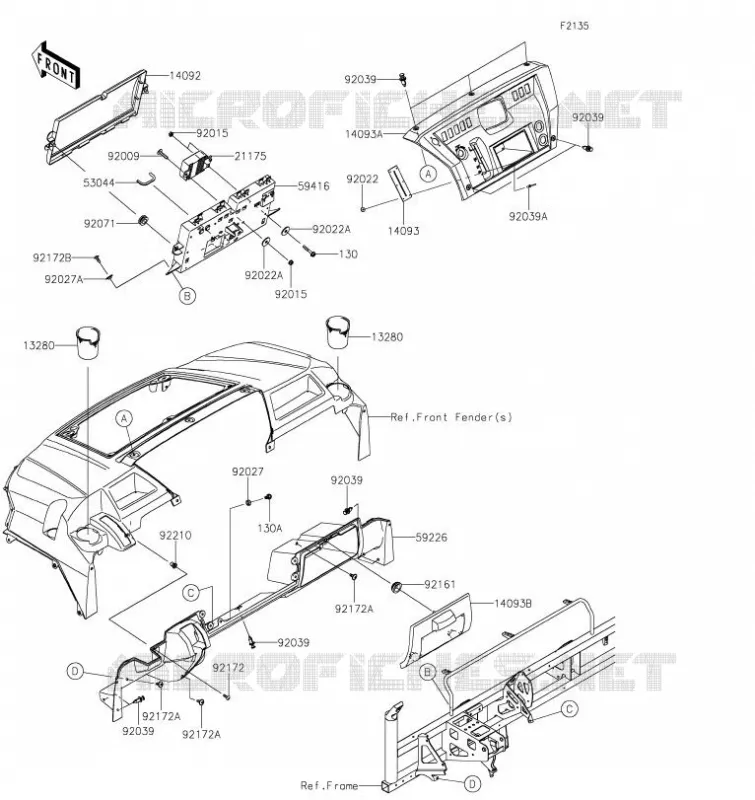 BOITE AVANT Kawasaki SSV 1000 2022 MULE PRO-FXT  KAT820FNFNL